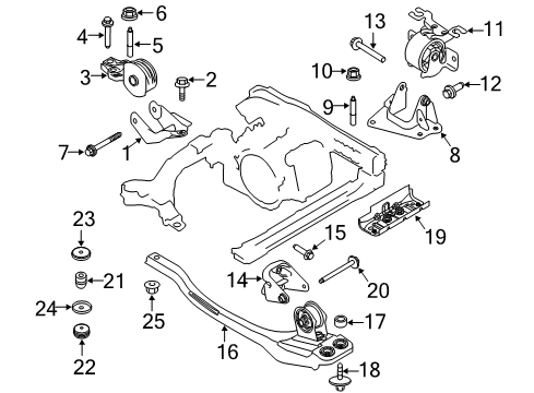 2007 Ford Escape Engine & Trans Mounting Diagram