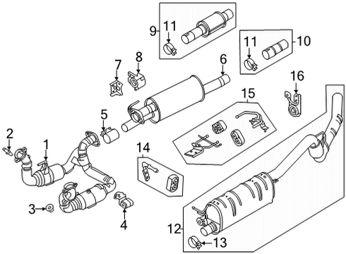 2022 Ford F-250 Super Duty Exhaust Components Diagram