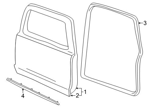 2003 Ford Explorer Sport Weatherstrip - Door Diagram for 1L2Z-9820758-AA