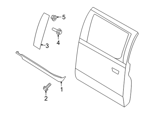 2022 Ford F-150 Exterior Trim - Rear Door Diagram 3 - Thumbnail