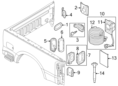 2024 Ford F-250 Super Duty Gargo Area Trim Diagram