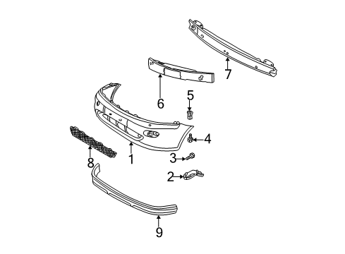 2001 Ford Focus Reinforcement Diagram for YS4Z-17C861-AA