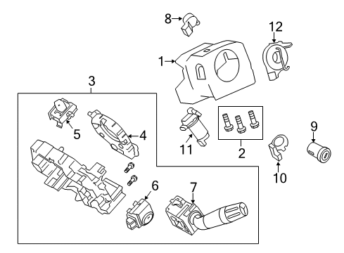 2012 Ford F-250 Super Duty Shroud Assembly - Steering Column Diagram for BC3Z-3530-CC