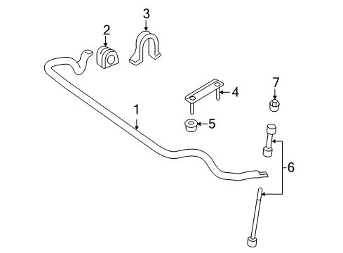 2007 Lincoln Mark LT Stabilizer Bar & Components - Front Diagram