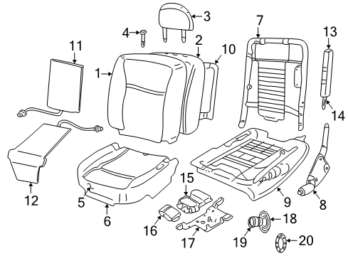 2007 Lincoln Town Car Seat Cushion Cover Assembly Diagram for 9W1Z-5462900-BB