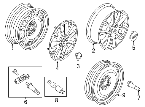 2013 Ford Fusion Wheels & Trim Diagram 1 - Thumbnail