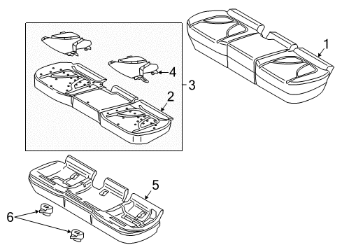 2018 Lincoln MKX Rear Seat Cushion Cover Assembly Diagram for FA1Z-5863804-DF