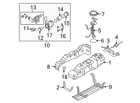 2008 Ford F-250 Super Duty Fuel Tank Assembly Diagram for 7C3Z-9002-E