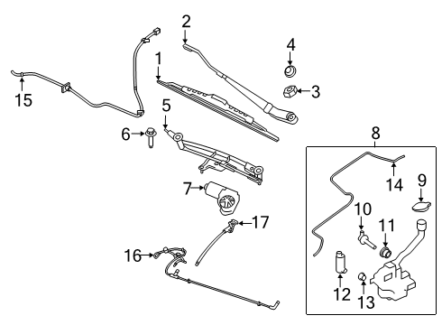 2018 Lincoln MKT Reservoir - Windshield Washer Diagram for DA8Z-17618-C