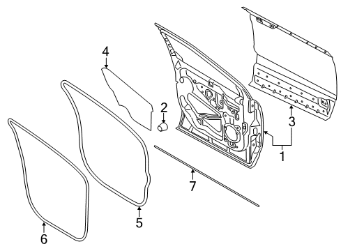 2021 Ford Edge Door & Components Diagram 1 - Thumbnail