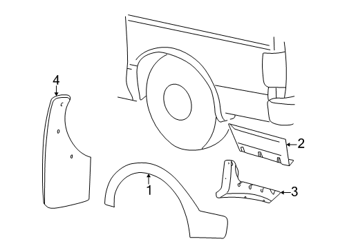 2001 Ford Excursion Exterior Trim - Quarter Panel Diagram