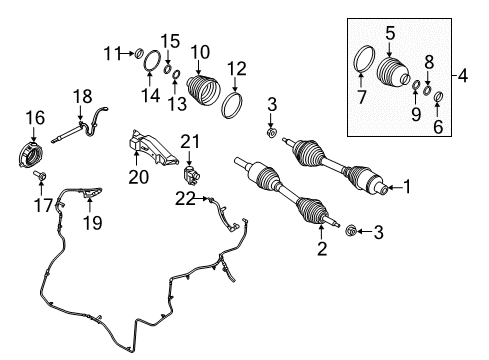 2018 Ford Expedition Drive Axles - Front Diagram