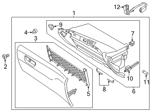 2020 Ford Police Responder Hybrid Compartment Assy - Stowage Diagram for DS7Z-9913594-AA