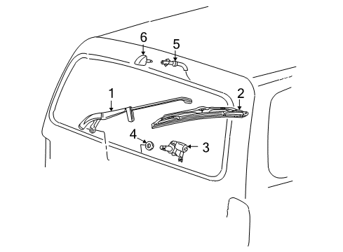 2005 Ford Excursion Wiper & Washer Components Diagram 1 - Thumbnail