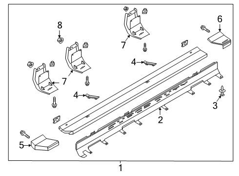 2021 Ford F-250 Super Duty Running Board Diagram 8 - Thumbnail