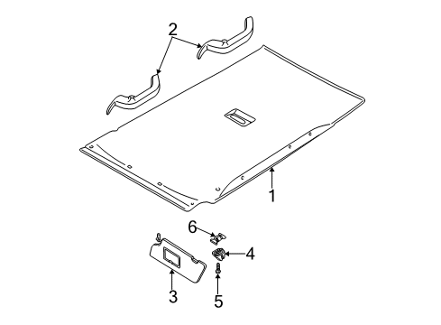 2005 Ford Focus Interior Trim - Roof Diagram 2 - Thumbnail