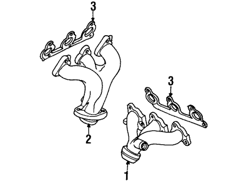 1999 Ford Windstar Exhaust Manifold Assembly Diagram for XF2Z-9430-DA