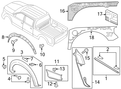 2021 Ford F-150 Exterior Trim - Pick Up Box Diagram 1 - Thumbnail