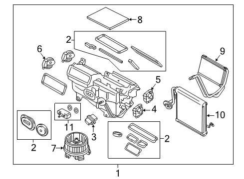 2017 Lincoln MKX A/C Evaporator Components Diagram