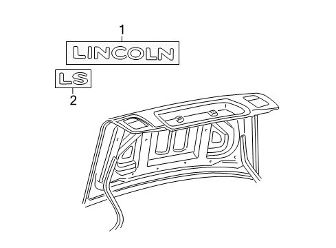 2000 Lincoln LS Nameplate Diagram for XW4Z-16098-AA