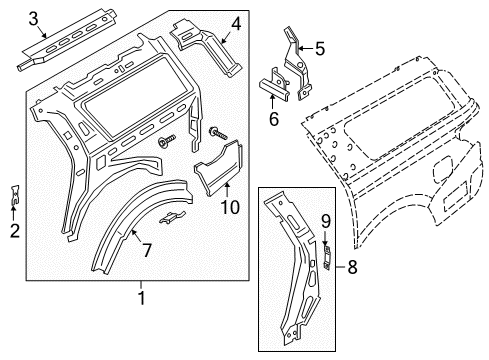 2018 Lincoln Navigator Inner Structure - Quarter Panel Diagram