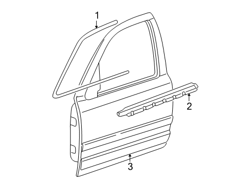 2011 Ford Crown Victoria Moulding - Door Outside Diagram for 8W7Z-5420879-AAPTM