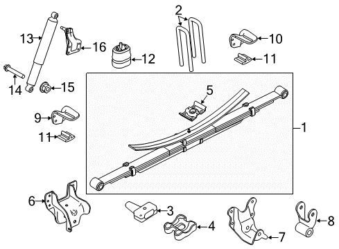 2012 Ford F-250 Super Duty Shock Absorber Assembly Diagram for BC3Z-18125-B