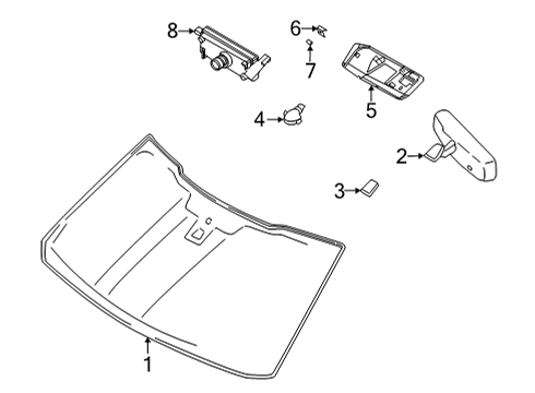 2022 Ford F-150 Glass - Windshield Diagram 2 - Thumbnail