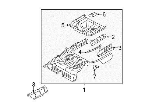 2005 Mercury Montego Rear Floor & Rails Diagram