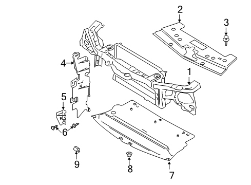 2008 Ford Mustang Support - Radiator Diagram for 5R3Z-16138-AA