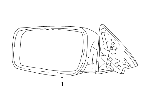 2000 Lincoln LS Mirror Assembly - Rear View Outer Diagram for XW4Z-17682-PB