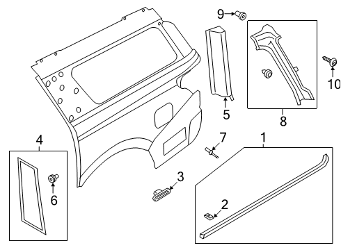 2022 Lincoln Navigator Exterior Trim - Quarter Panel Diagram