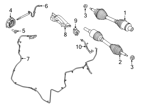 2018 Ford F-150 Drive Axles - Front Diagram