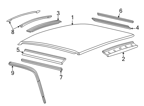 2000 Ford F-250 Super Duty Rail Assembly - Roof - Side Diagram for F81Z-28513A13-AA