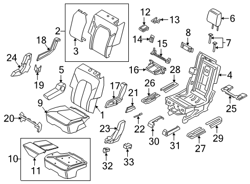 2019 Lincoln Navigator Headrest - Cover And Pad Diagram for JL7Z-78611A08-AR