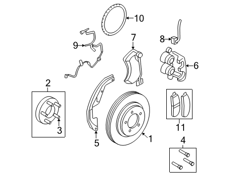 2008 Mercury Mountaineer Brake Components Diagram