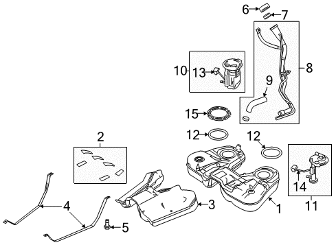 2009 Ford Flex Pipe - Fuel Filler Diagram for 8A8Z-9034-C