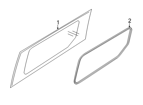 2016 Ford Transit Connect Side Loading Door - Glass & Hardware Diagram