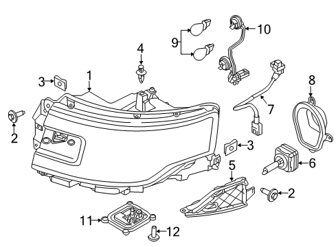 2015 Ford Flex Headlamp Assembly Diagram for DA8Z-13008-A