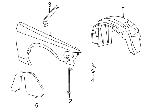 2006 Ford Crown Victoria Fender & Components Diagram