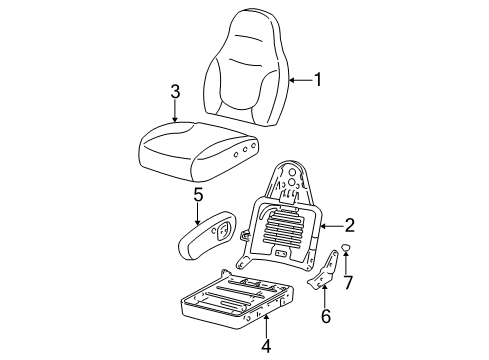 2004 Ford F-150 Heritage Seat Back Cover Assembly Diagram for 3L3Z-1564417-BAB