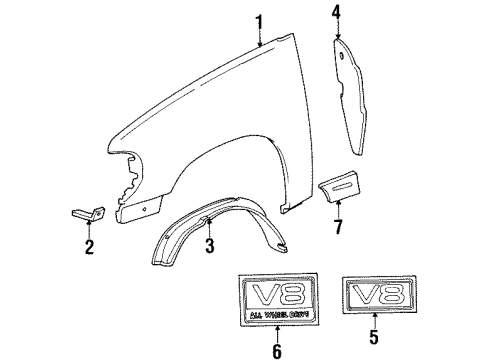 1997 Mercury Mountaineer Nameplate Diagram for F7DZ-16098-AA