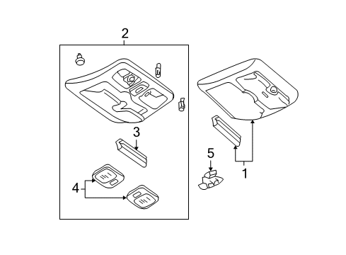 2005 Ford Escape Console Assembly - Overhead Diagram for 3L8Z-78519A70-BAB