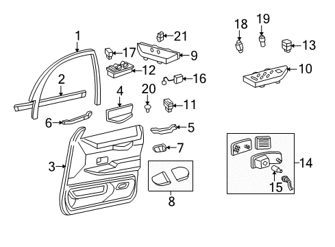 2005 Mercury Grand Marquis Rear Door Diagram 1 - Thumbnail