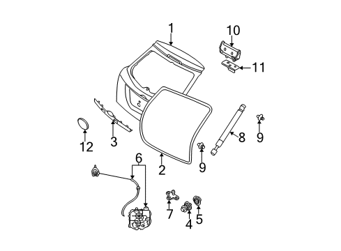 2006 Ford Focus Trunk, Body Diagram 1 - Thumbnail