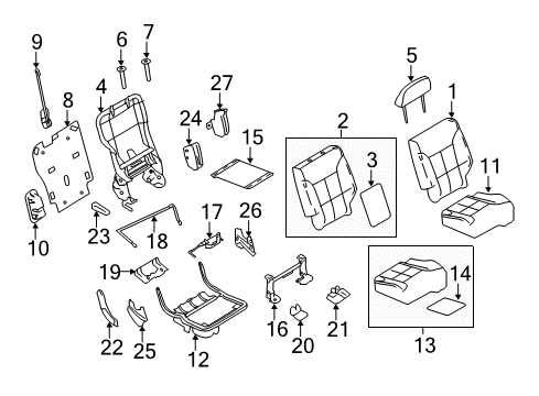 2007 Lincoln MKX Rear Seat Components Diagram