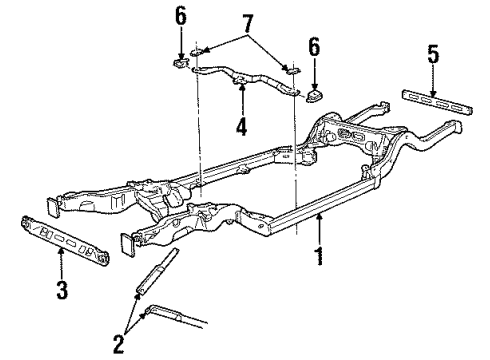 1997 Lincoln Town Car Crossmember Diagram for FOAZ-5027-A