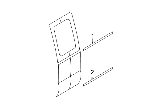 2011 Ford F-250 Super Duty Exterior Trim - Rear Door Diagram