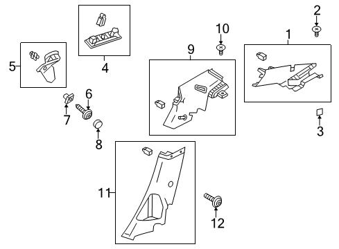 2018 Ford Focus Interior Trim - Quarter Panels Diagram 3 - Thumbnail