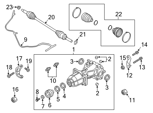 2014 Ford Escape Axle & Differential - Rear Diagram